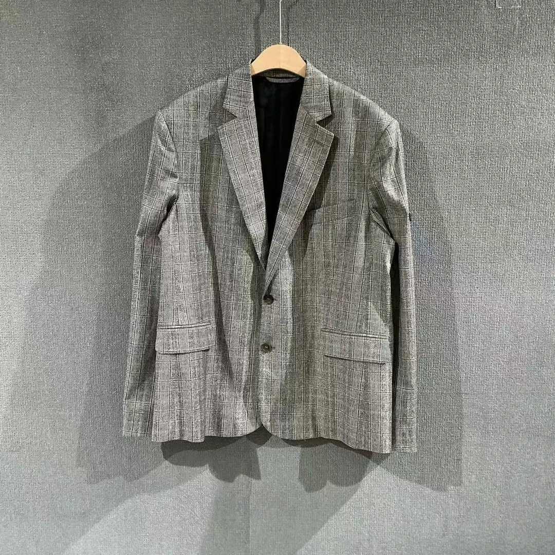 未使用 Balenciaga/巴黎世家 （pm）格纹羊毛西装外套带吊36码/3645