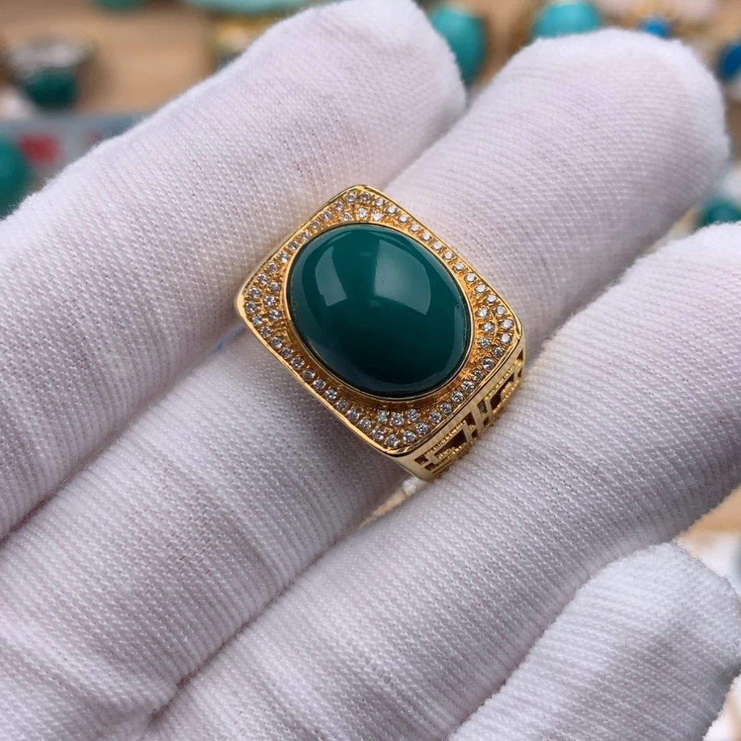 绿松石18K金镶嵌发饰