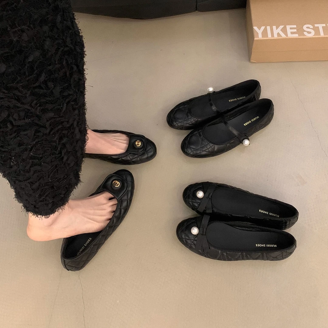 平底黑色法式小香风玛丽珍单鞋女鞋子2025新款春秋韩版温柔晚晚鞋