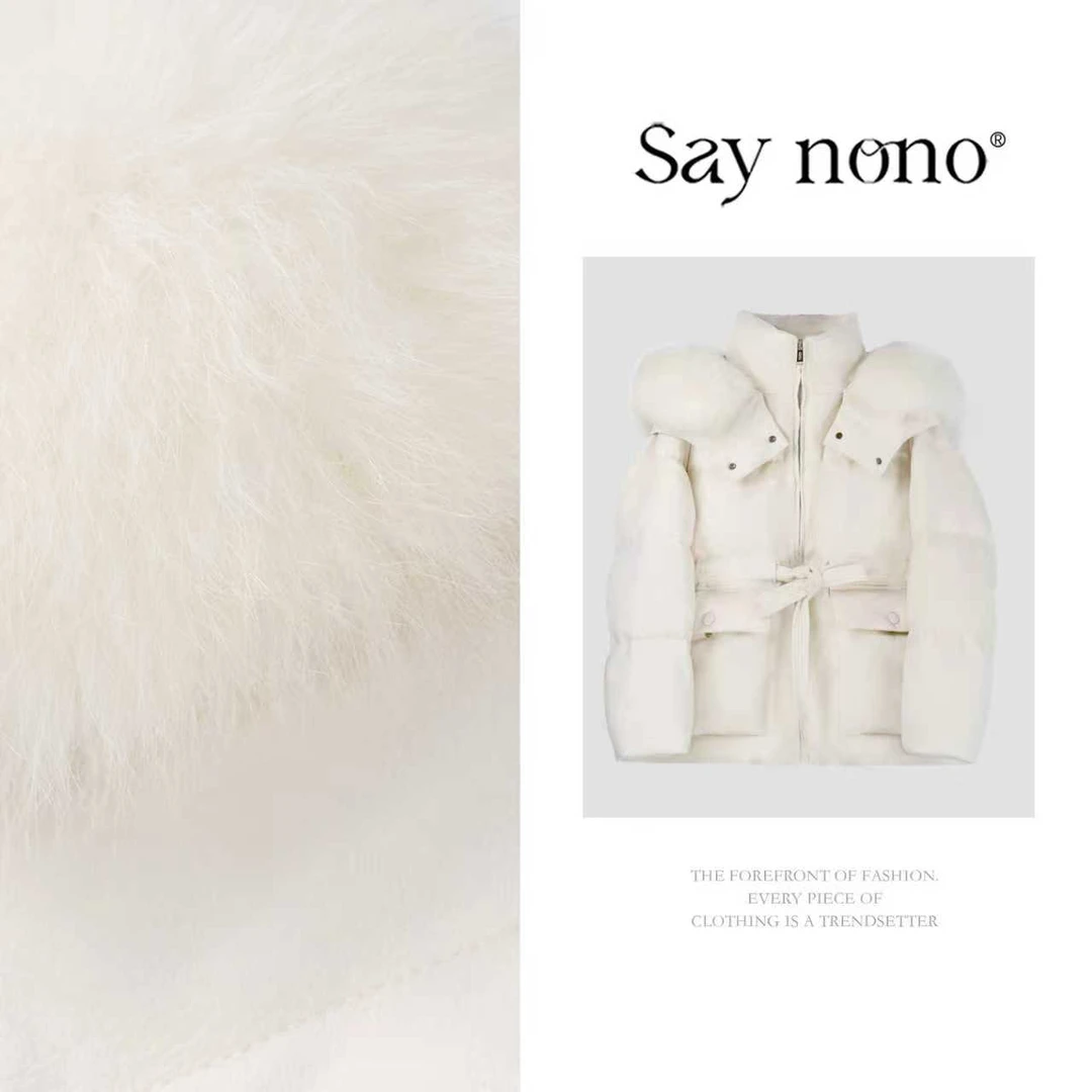 懒猫nono│Saynono 时尚简约立领披肩设计收腰白鹅绒外套 GG1151AY