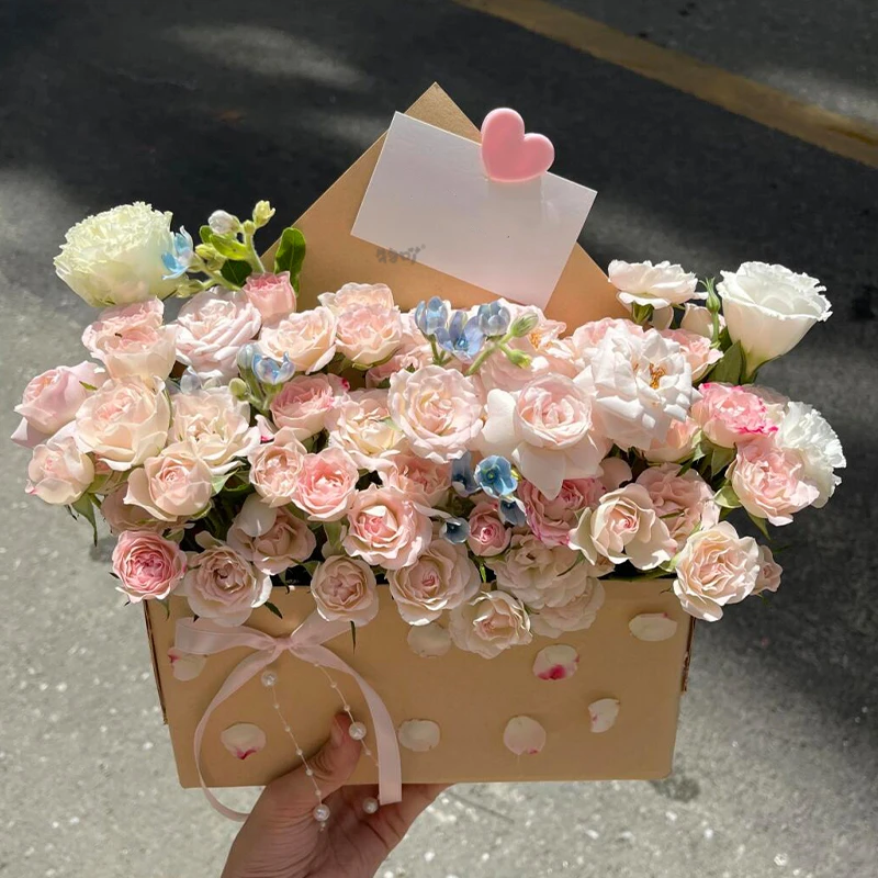 创意信封花束成品情书花束仿真花永生花信封生日圣诞送闺蜜女生