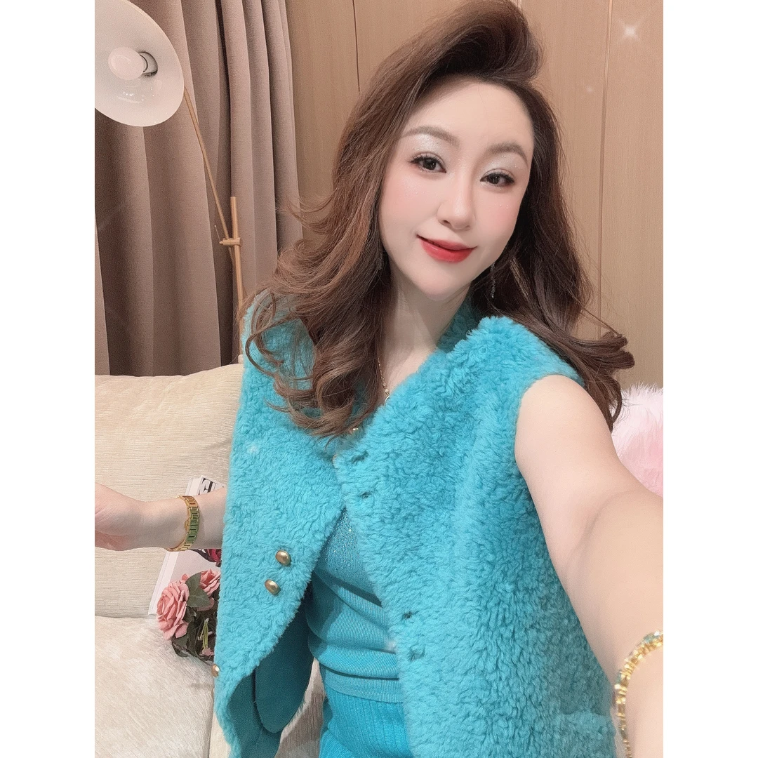 独宠【爆款马甲】爆款网红洋气羊羔毛时尚百搭加厚秋冬马甲