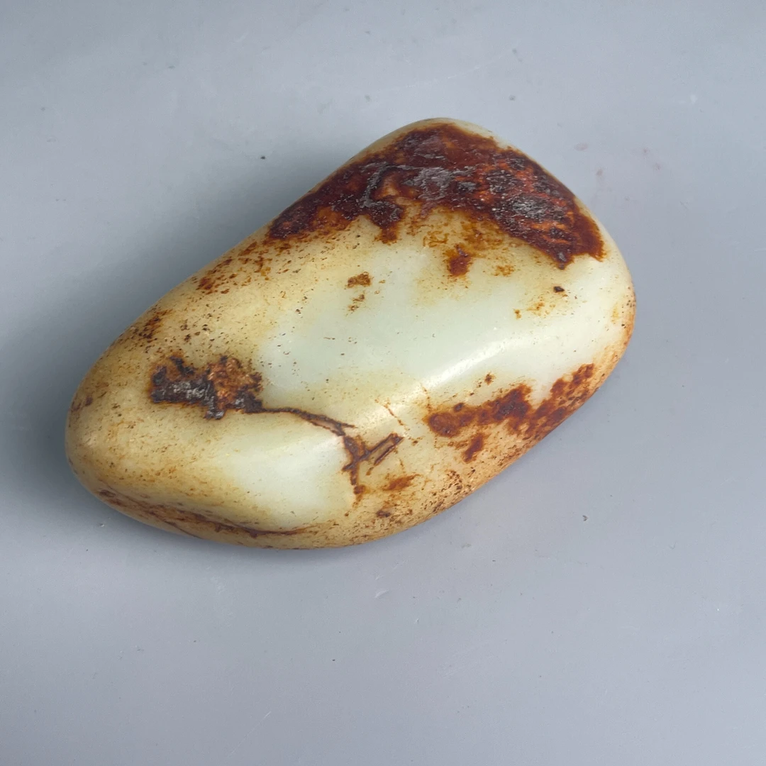 20世纪中期到后期和田玉原石M25AX008D19手把件/摆件/绣花张