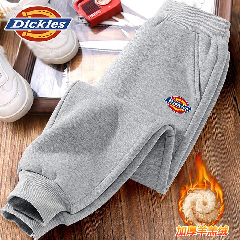 Dickies童装男童加绒裤子秋冬款2025新款男孩加厚棉裤儿童运动裤
