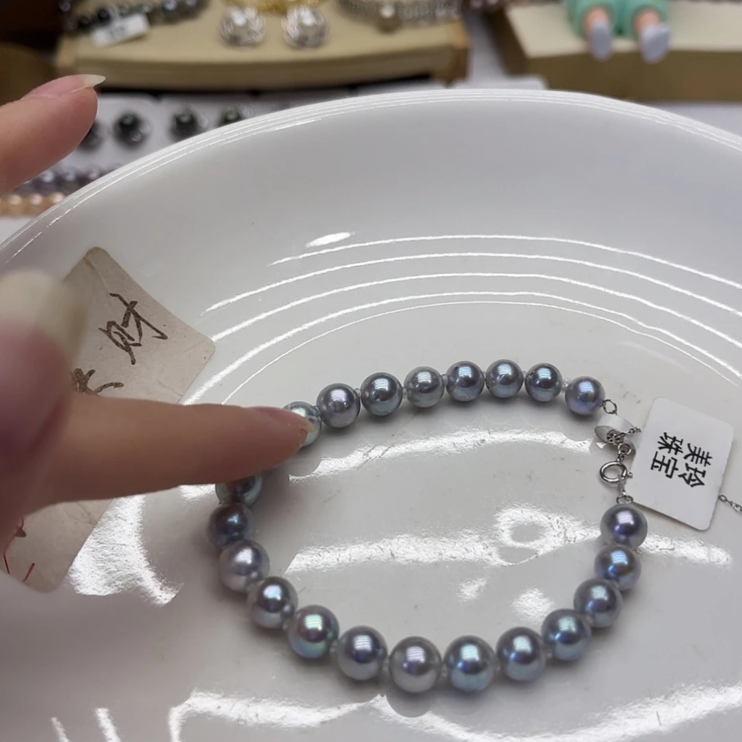 手绳海水珍珠银S925镶嵌
