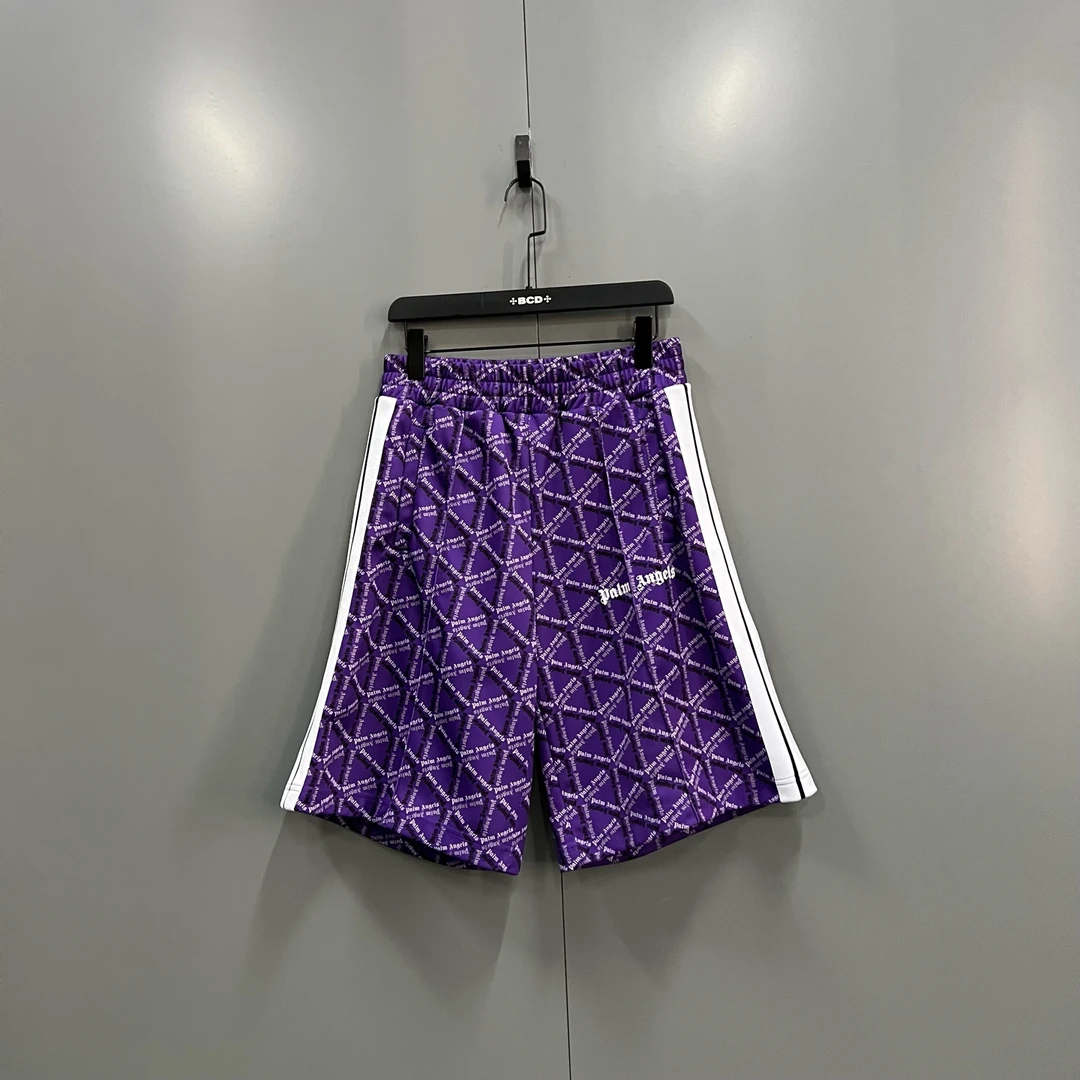 99新 maje jp13 Palm Angels 紫色logo短裤 M码 001197