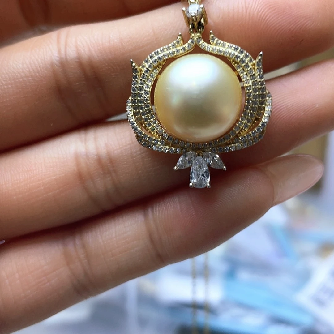 海水珍珠颈饰银S925镶嵌