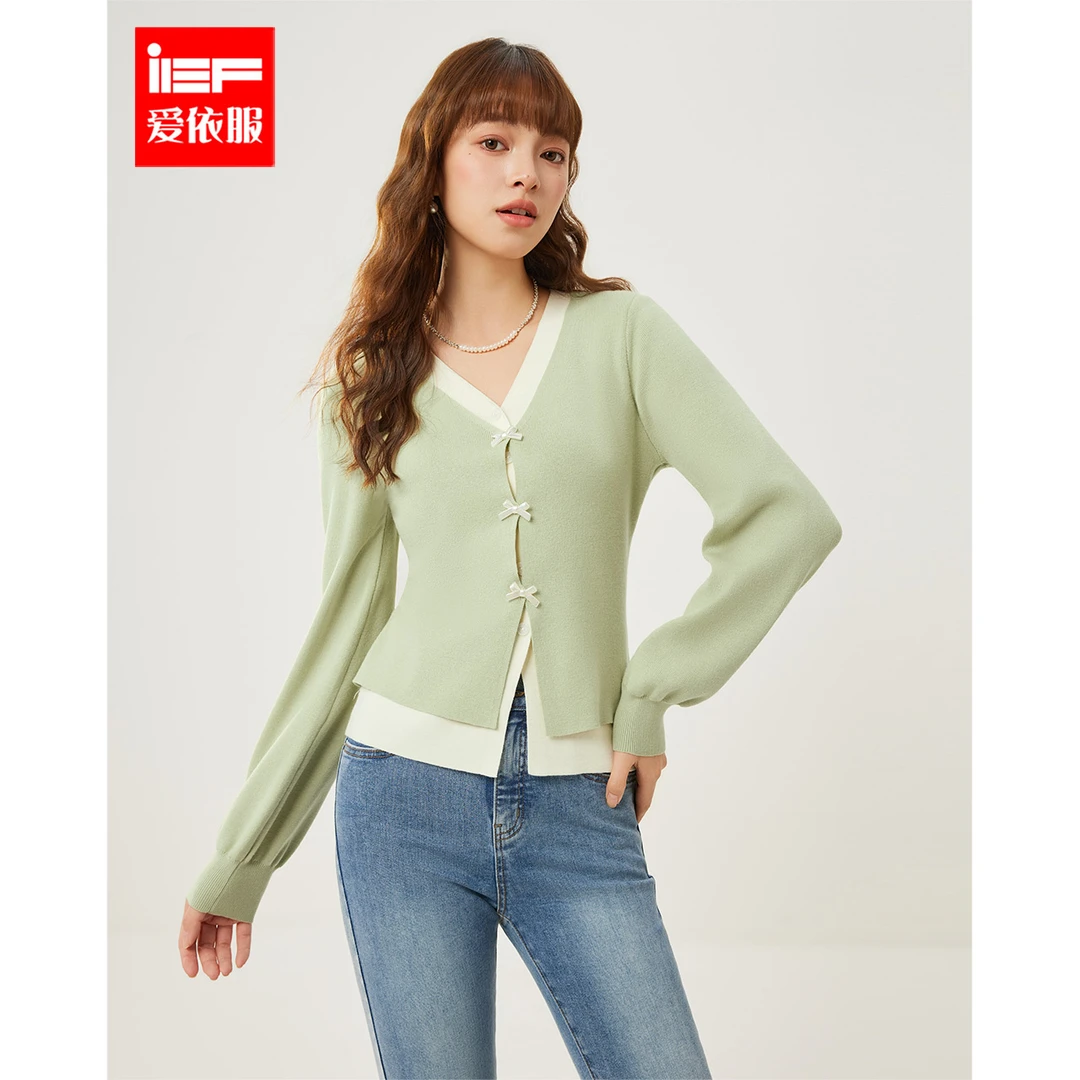 【商场同款新品】IEF/爱依服2025春季新款小女人毛织上衣欧若风