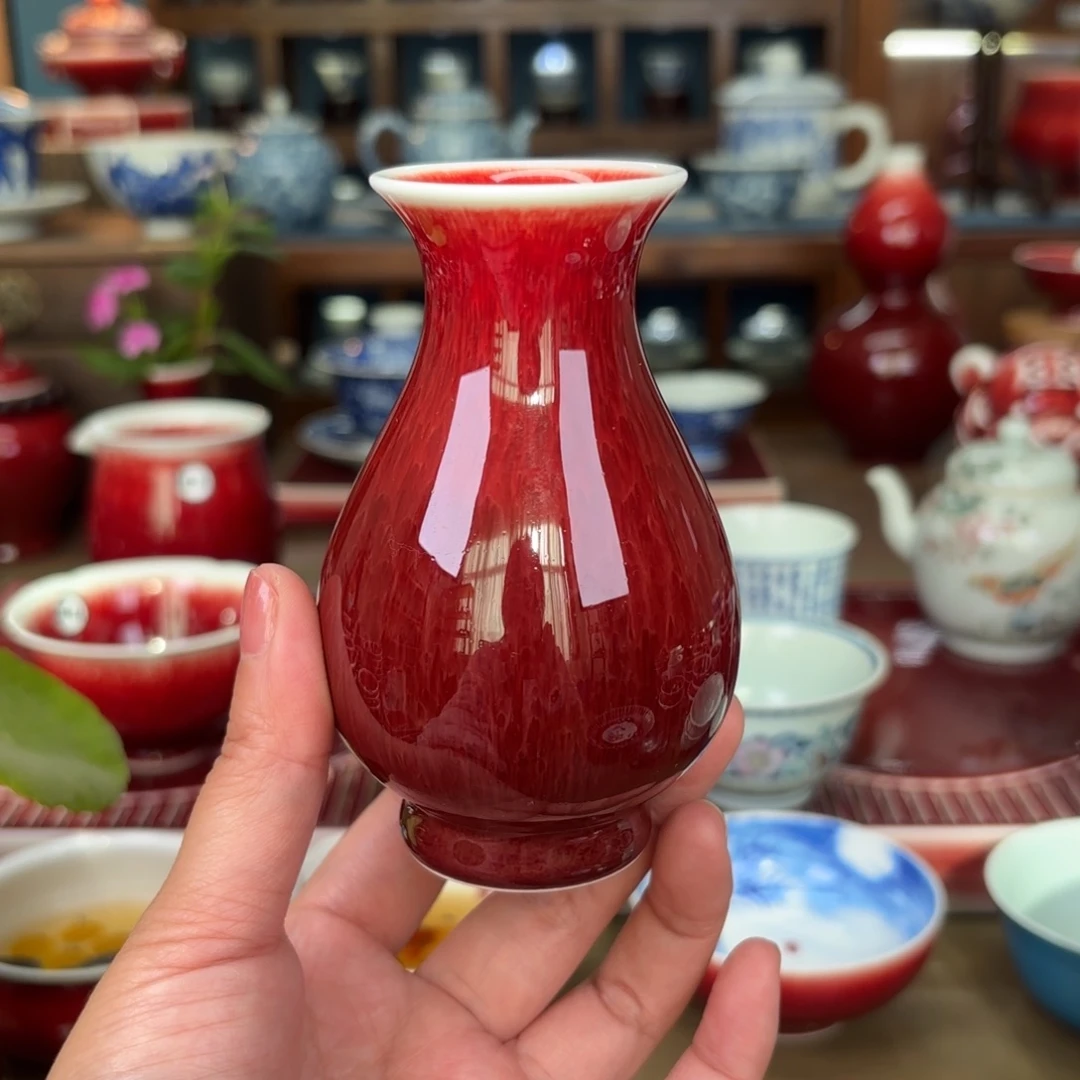 闻轩坊原矿郎红 玉壶春瓶