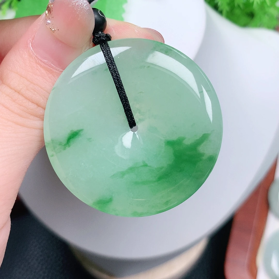 翡翠未镶嵌颈饰平安40.3-5.6