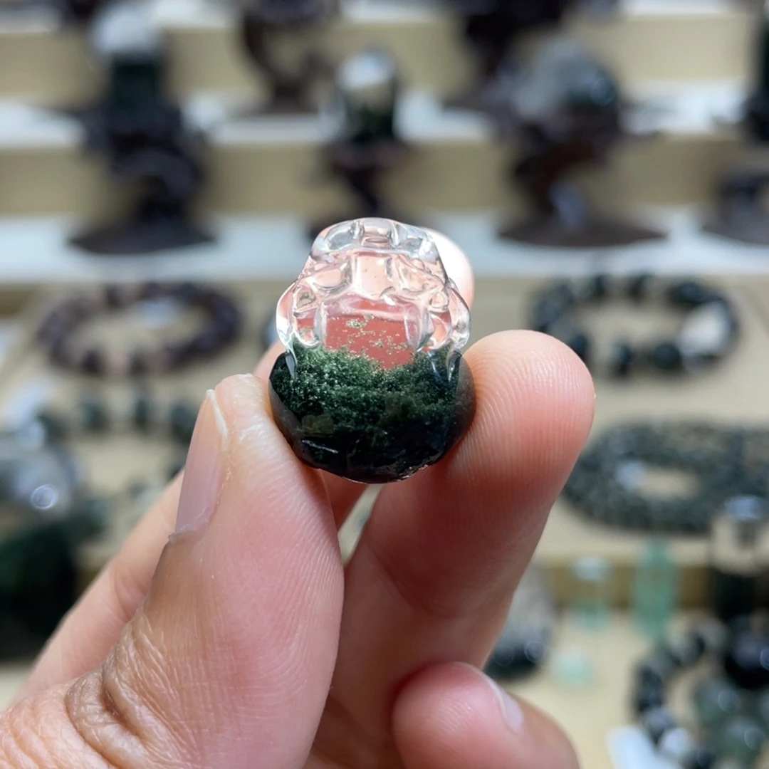 水晶颈饰未镶嵌绿幽灵貔貅