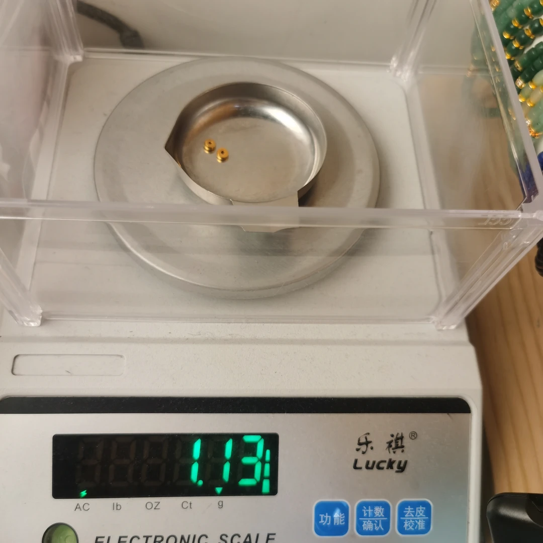 足金黄金文玩配饰1.13g大肠5mm
