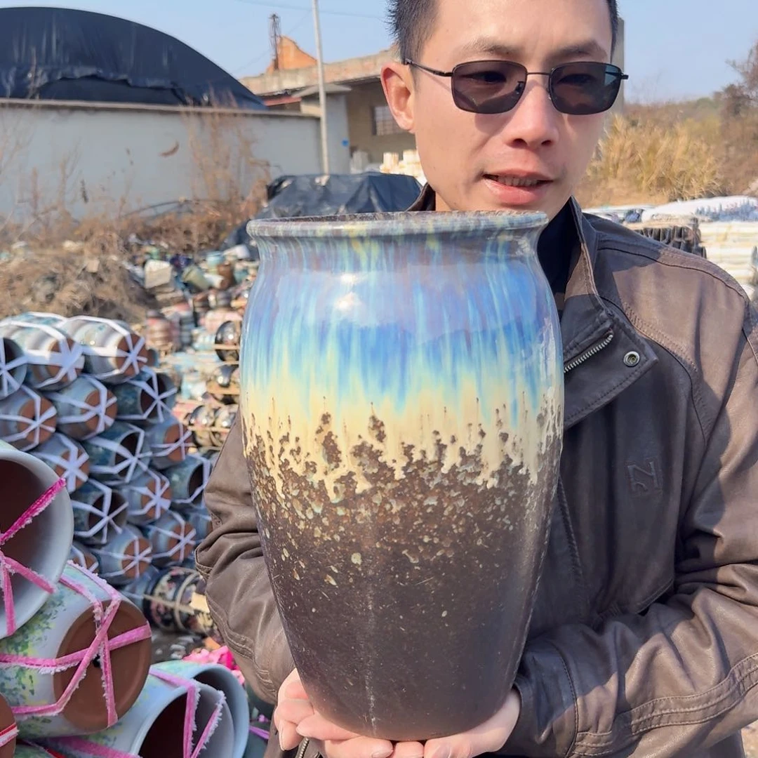 紫砂花盆口20高33（一个紫色