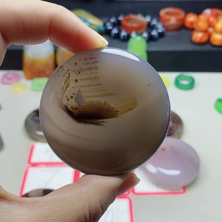 未镶嵌吊坠(不含链)玛瑙/玉髓咖**糖