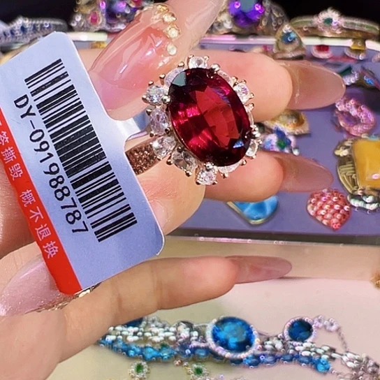 石榴石石榴石银S925镶嵌喜**?