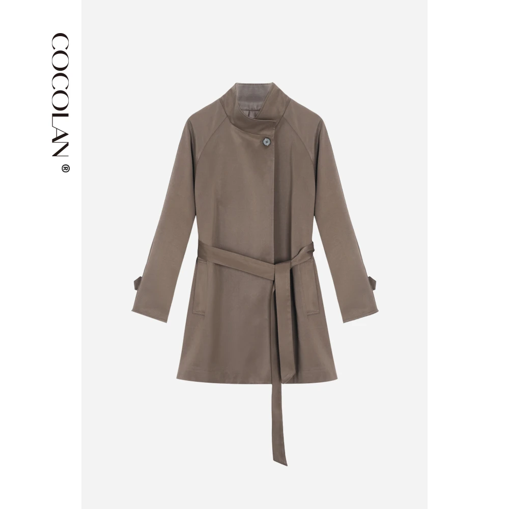 COCOLAN【木质调】秋季新款中长款风衣女短外套Q56FY2172