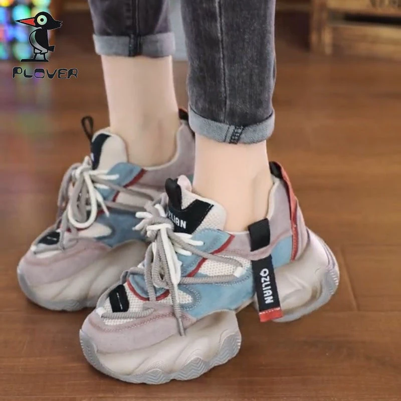 厚底透气潮流老爹鞋女夏季新款百搭爆款厚底网面透气女鞋子休闲运