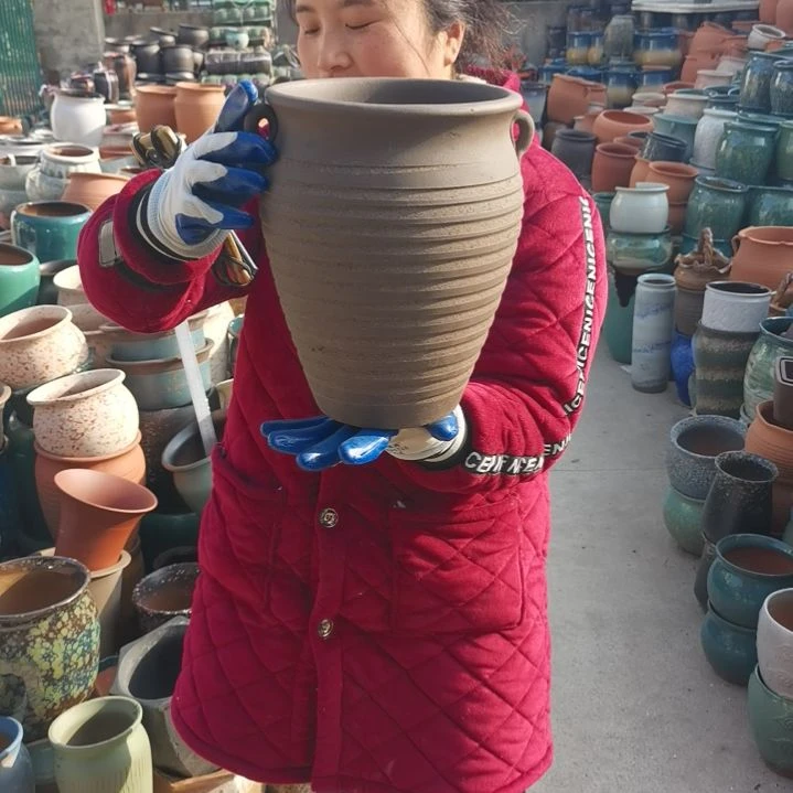 红陶口20高27瑕疵底裂