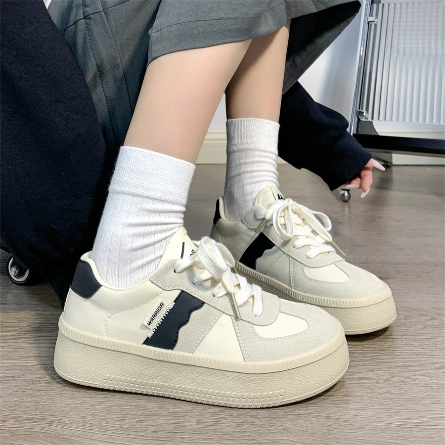 Warrior/回力女鞋德训鞋超火新款甜妹百搭帆布鞋厚底通勤学生板鞋