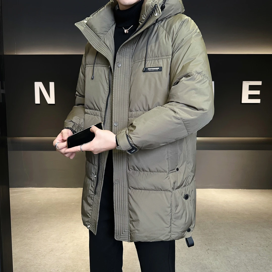 羽绒服男中长款冬季加厚2025新款连帽高级感男冬装户外防寒服外套