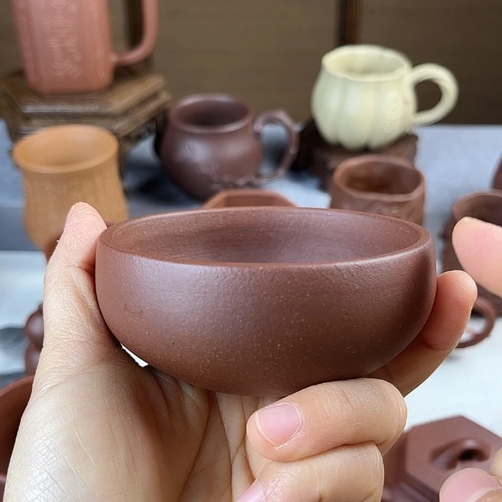 谈***筋茶杯紫砂全手主人杯微瑕11111