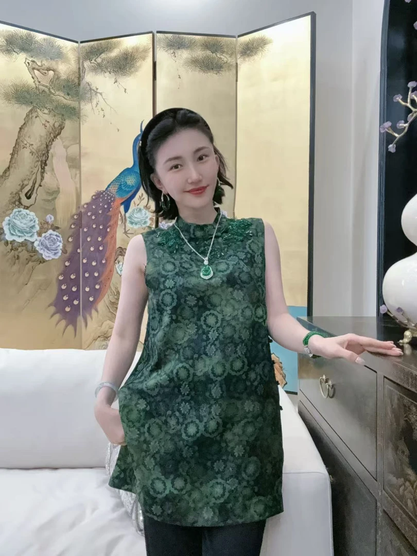 Betty Bairn【传承/西风翠】老料香云纱桑蚕丝上衣25B-BW10513