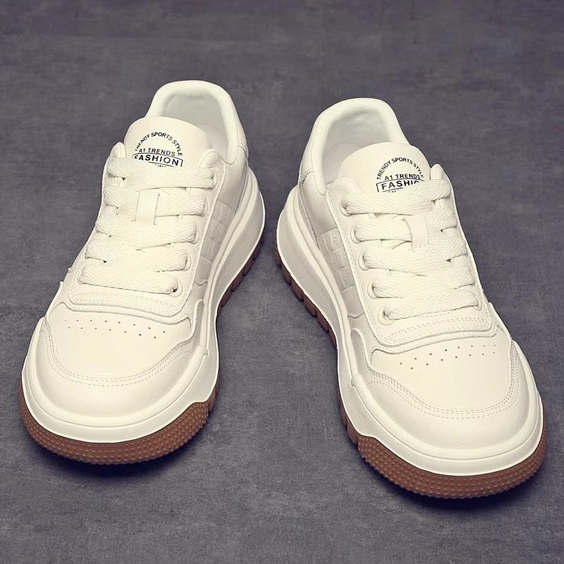 法莎尼亚男士板鞋冬季新款百搭休闲鞋潮流厚底增高小白鞋运动潮鞋