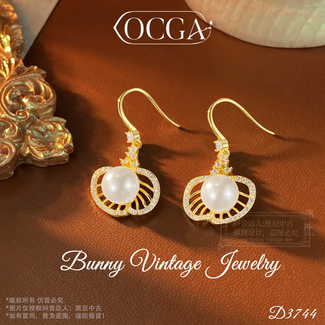 镀K金D3744 法★【苹果花】OCGA 欧斯伽斯 耳钩