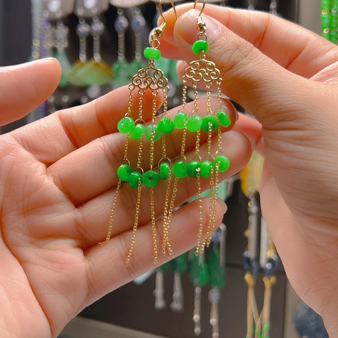合金翡翠耳坠翡翠