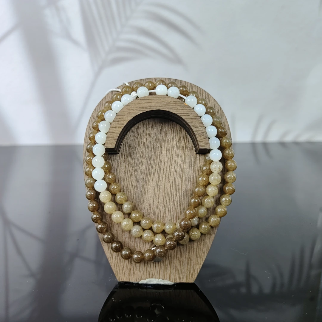 J和田玉渐变圆珠吊坠链（卡6）0614