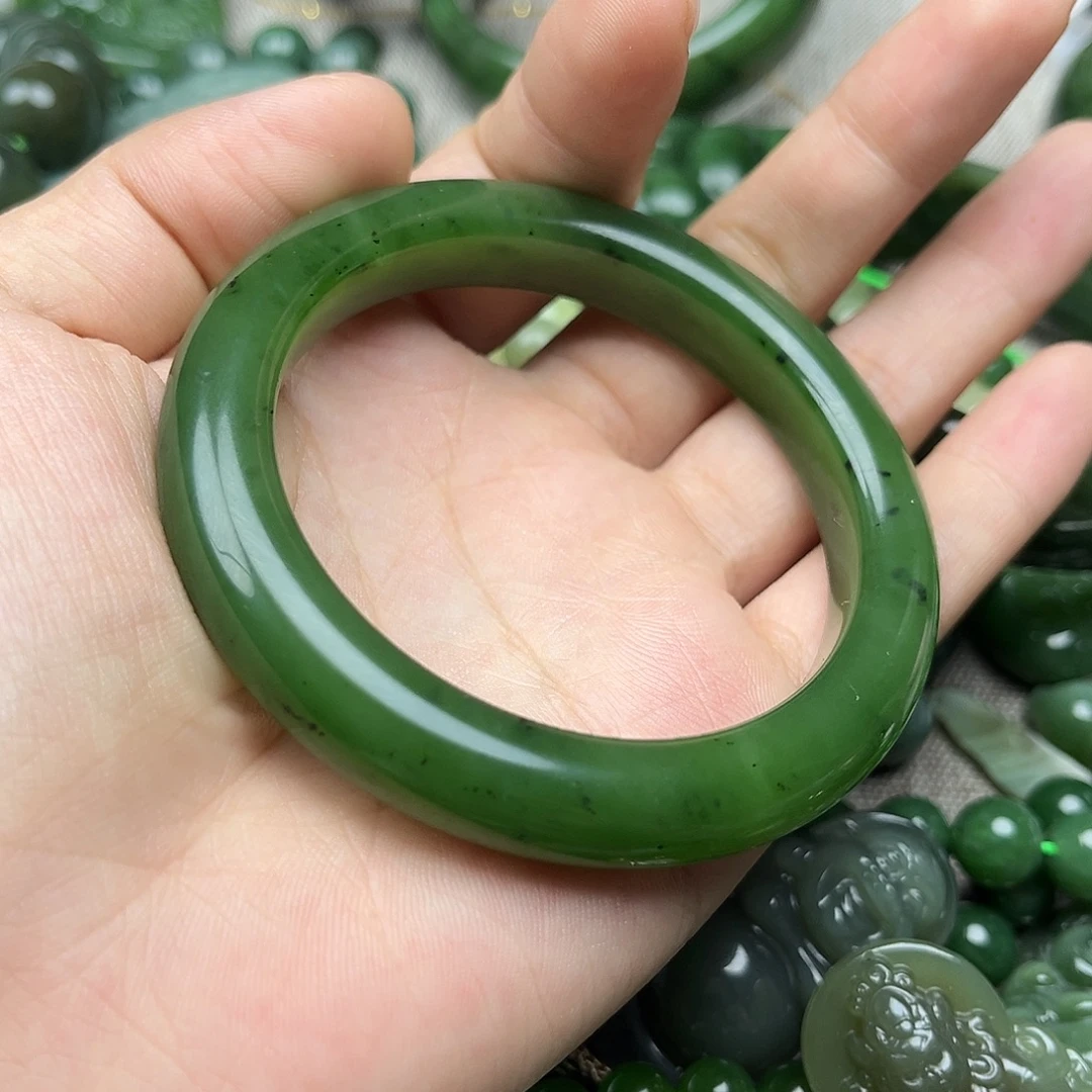 福***。和田玉（碧玉）未镶嵌手镯54