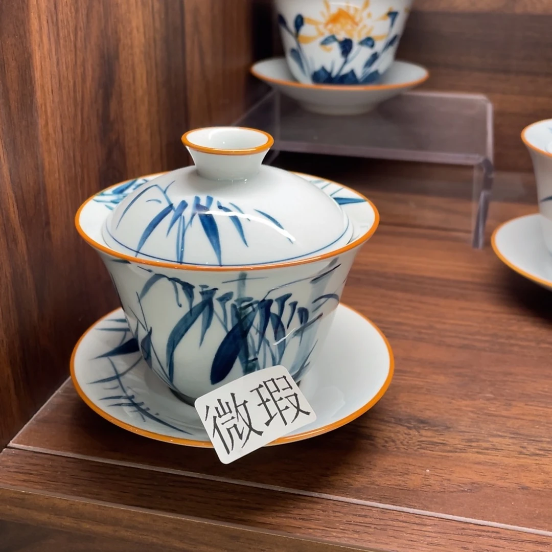 有瑕釉下彩纯手绘