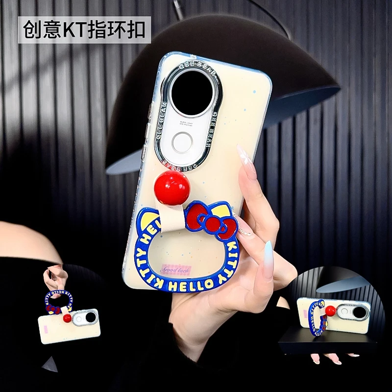 适用vivos20手机壳新款s20pro套vivo泼墨可爱kt猫小众ins指环圈女