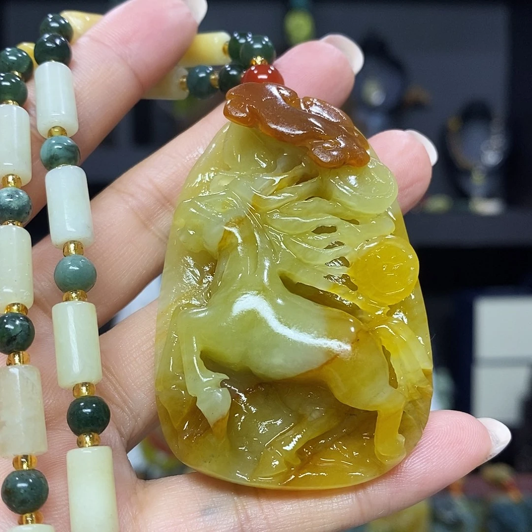 未镶嵌岫玉挂件吊坠项链