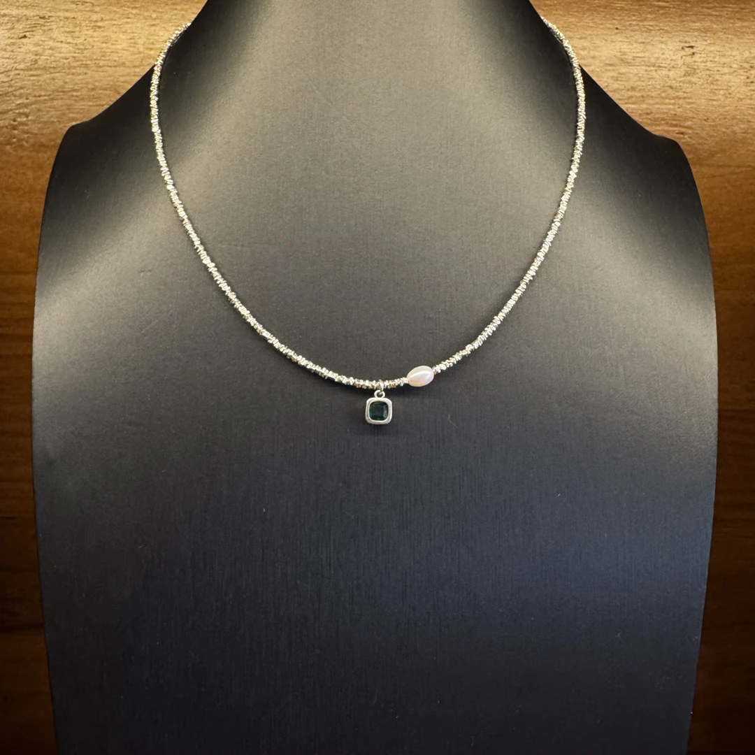 坠链均925银 新款 碎银 简单时尚款项链