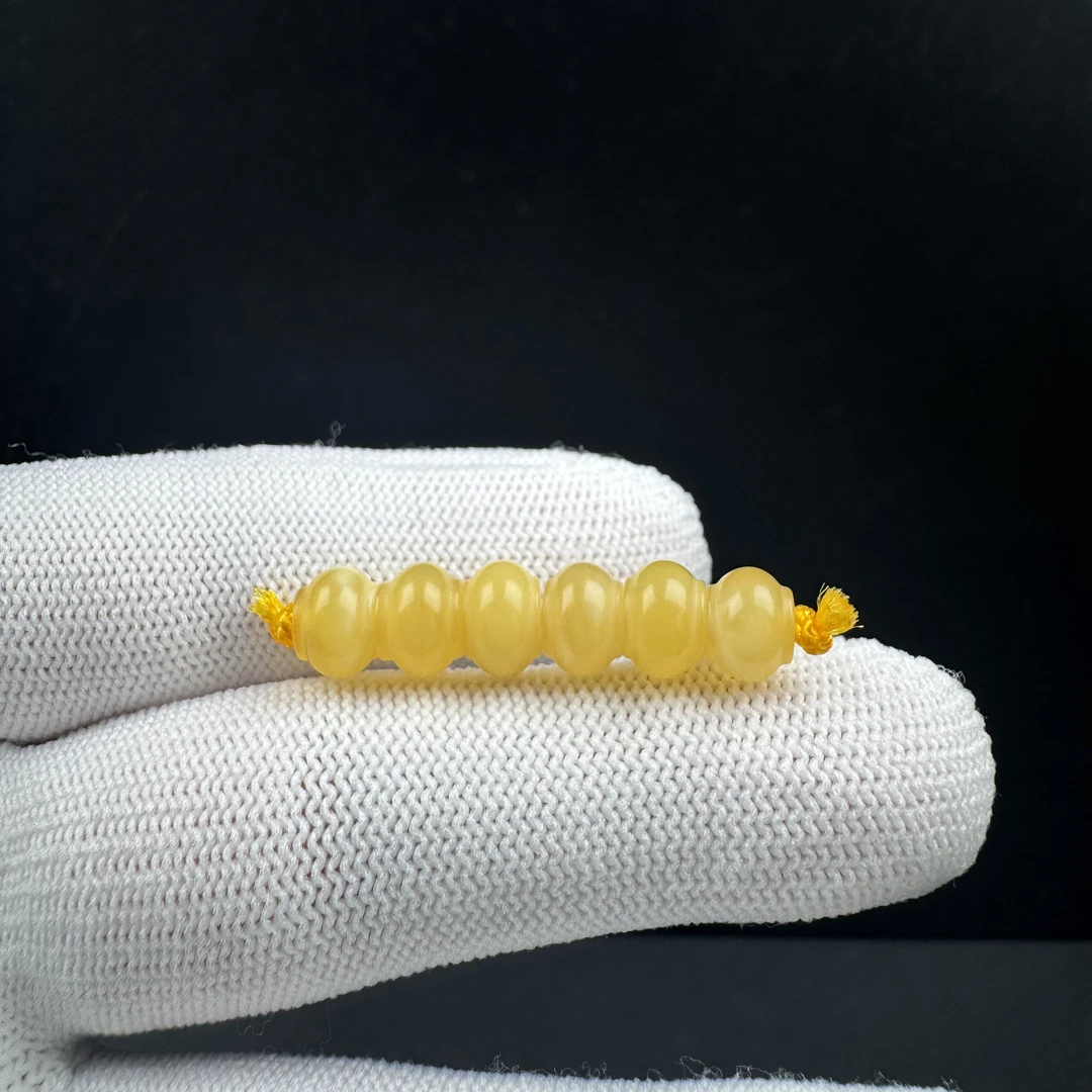 K4040天然原矿蜜蜡 隔珠7.8mm支持复检假一罚十