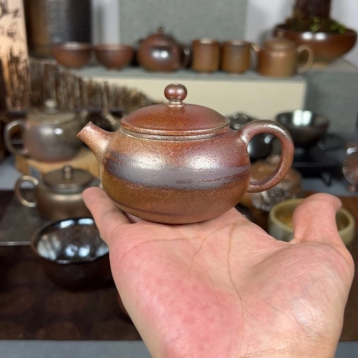 壶建水紫陶白泥裸烧薄胎搅泥140cc