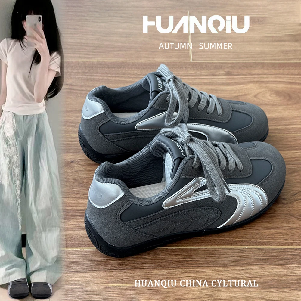 环球耐磨女鞋2025秋季新款隐形增高鞋女百搭学生内增高跑步赛车鞋