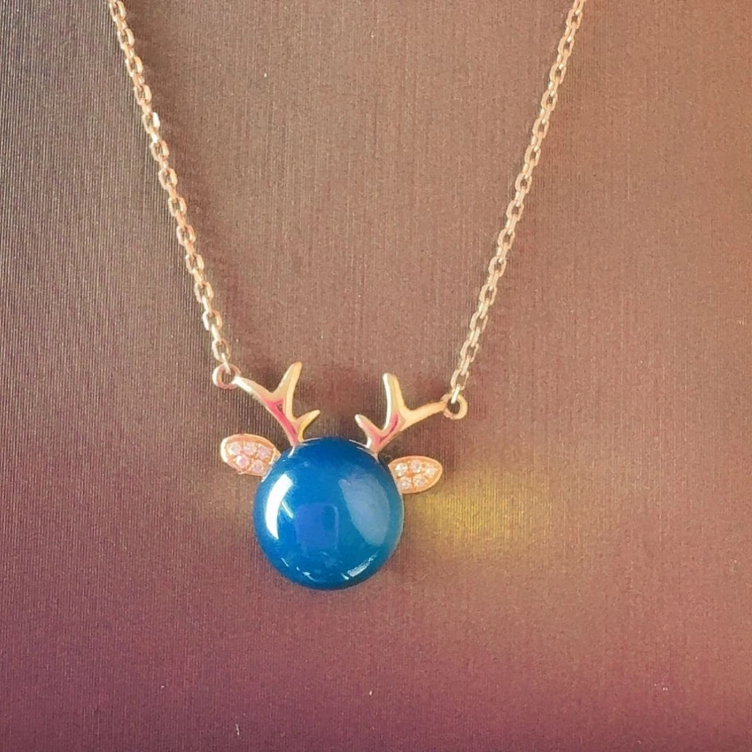 琥珀18K金镶嵌颈饰多米尼加