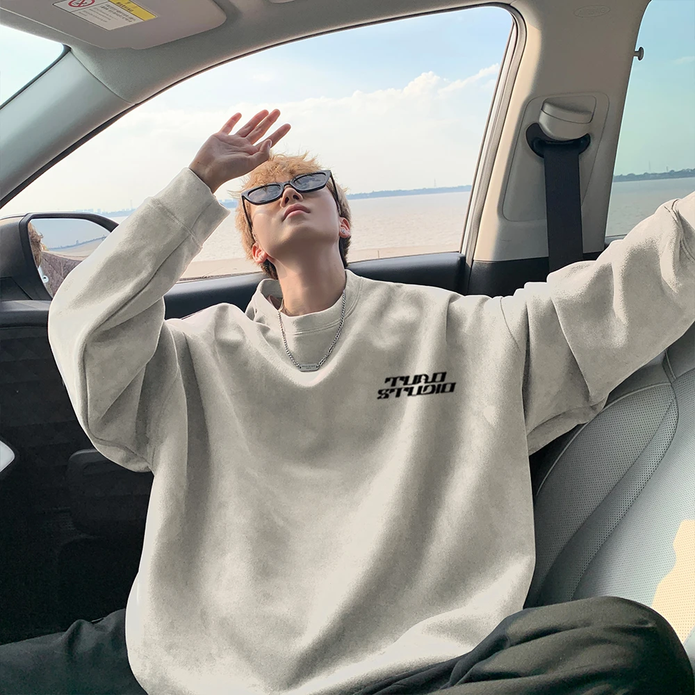 2025新款百搭休闲美式潮流时尚长袖圆领港风卫衣男生潮牌ins情侣