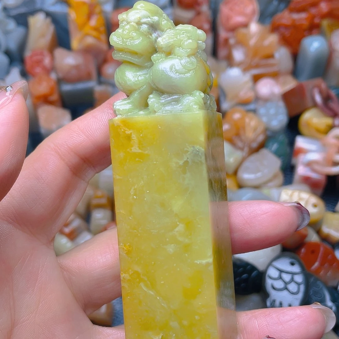 青田石印石菜花黄