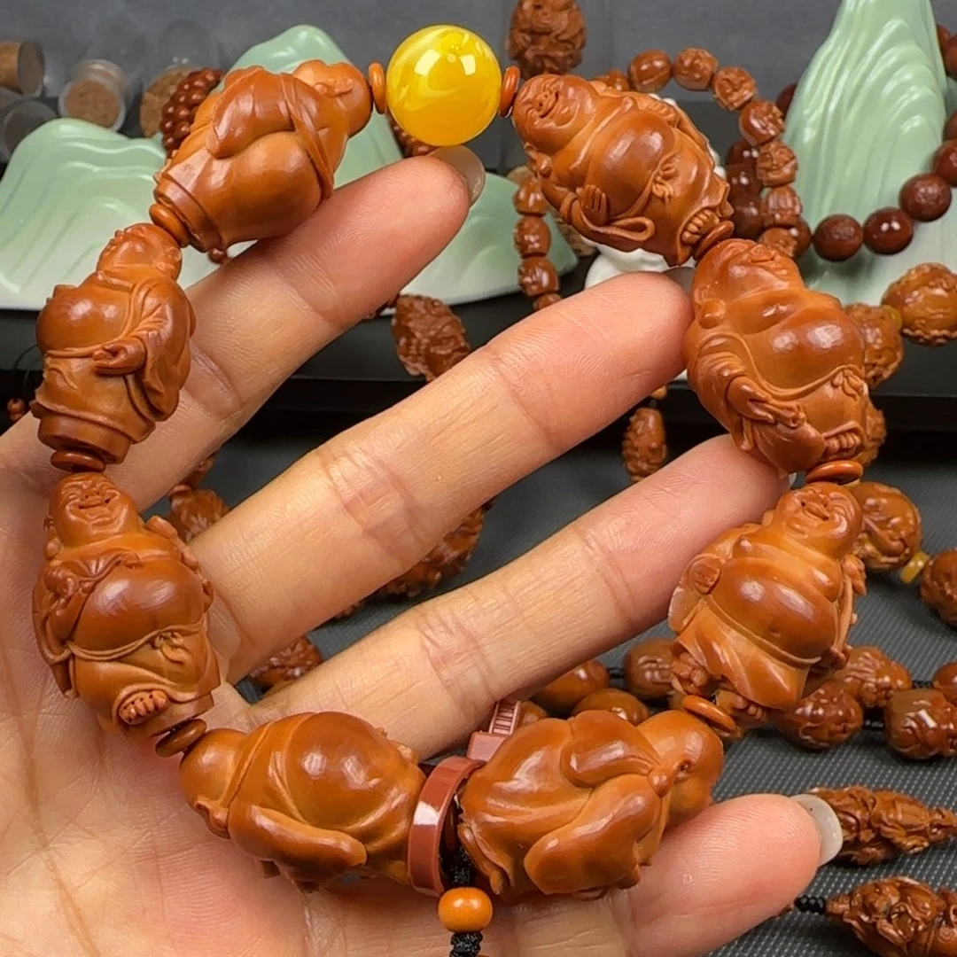 吊坠橄榄核油核立雕弥勒