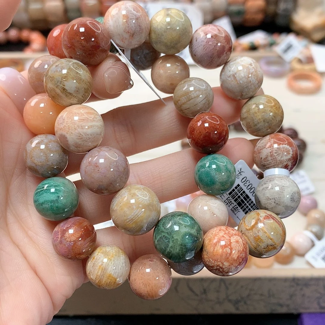 硅化珊瑚（珊瑚玉）手链未镶嵌?****妆838