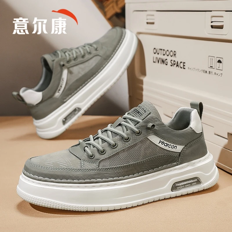 意尔康帆布男鞋2025新款夏季透气薄款冰丝布鞋韩版一脚蹬休闲板鞋
