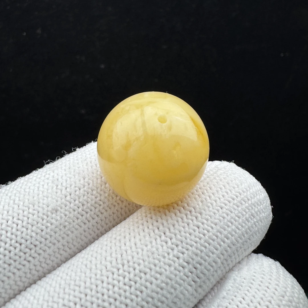 M7675天然蜜蜡 妖花圆珠 18.7mm支持鉴定 假一罚四
