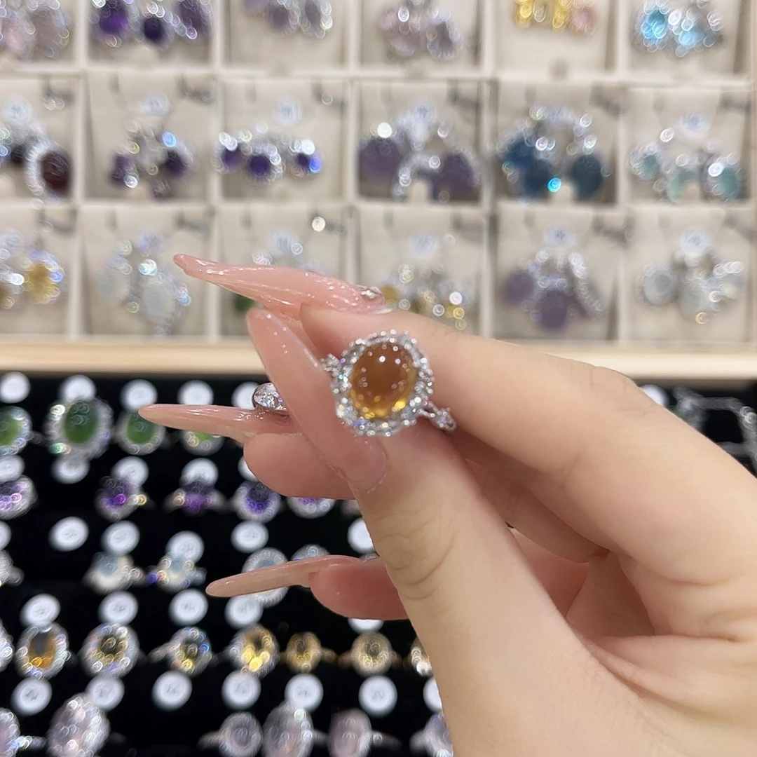 D***k戒指黄晶银S925镶嵌