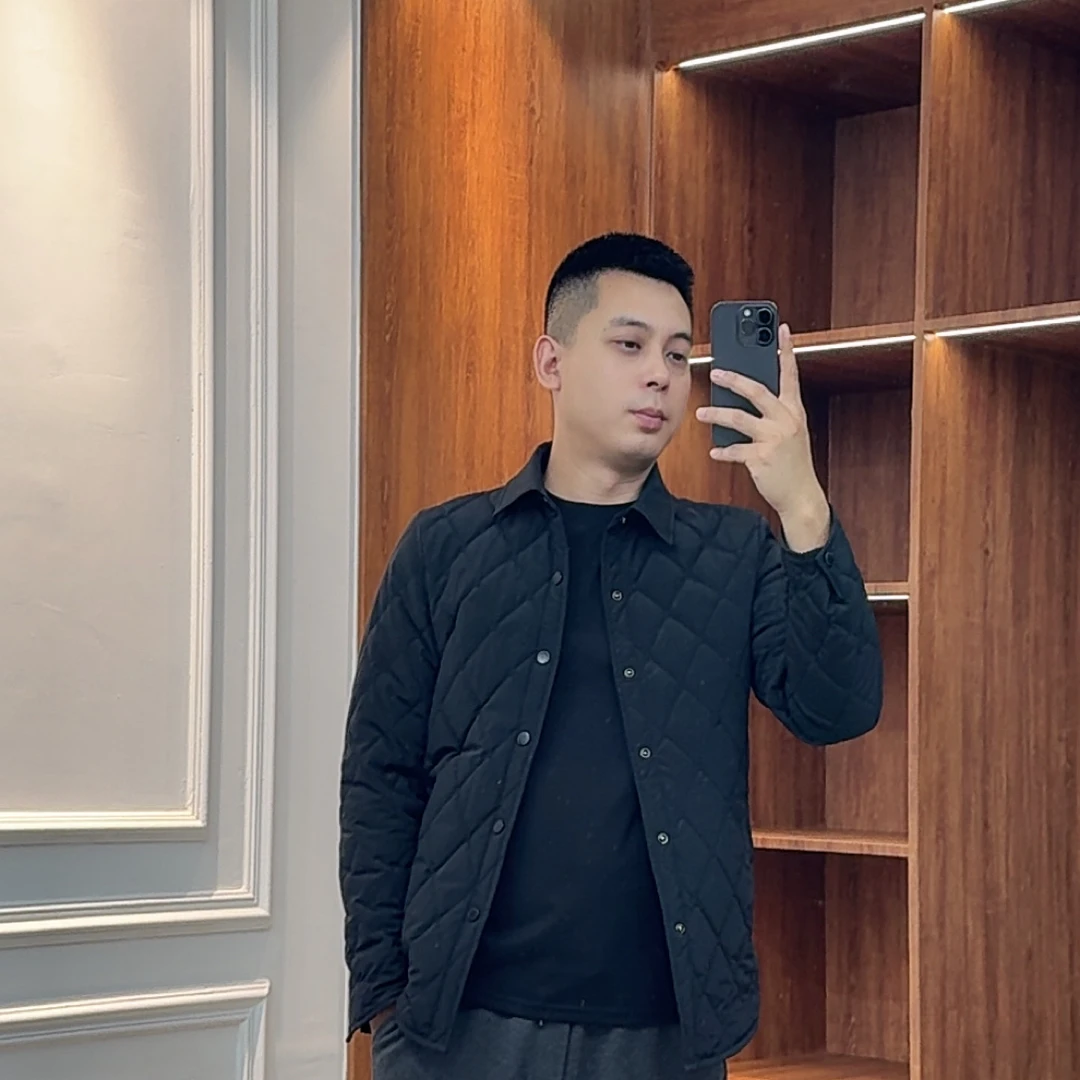 TUYA 男士秋冬款外套休闲时尚菱形格设计修身版型潮流名灰店-9928