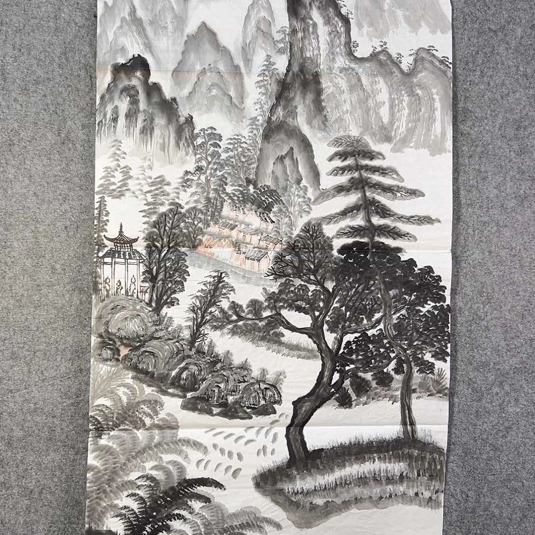 国画446 牡丹之花之叶的颜色与叶