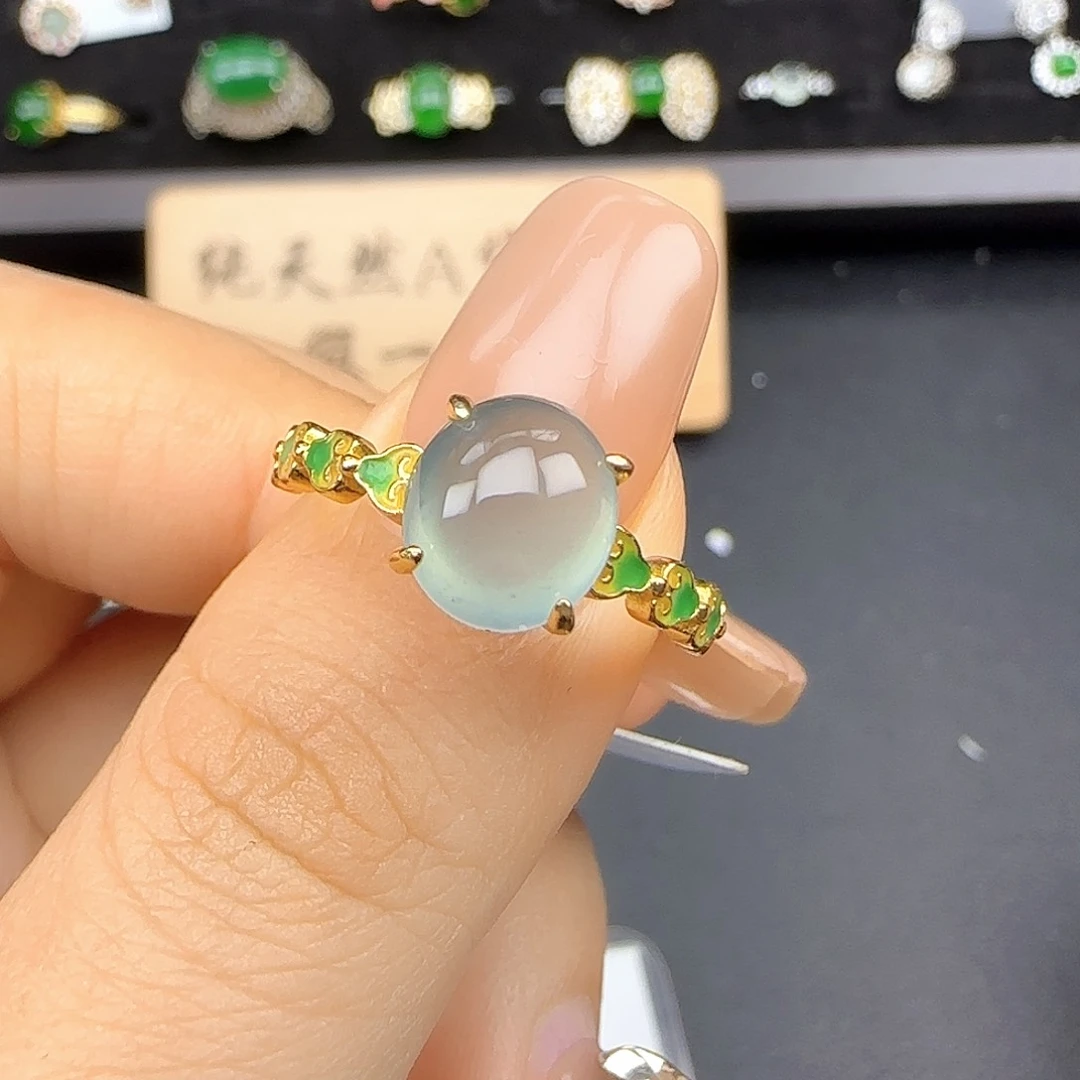 银S925镶嵌戒指翡翠