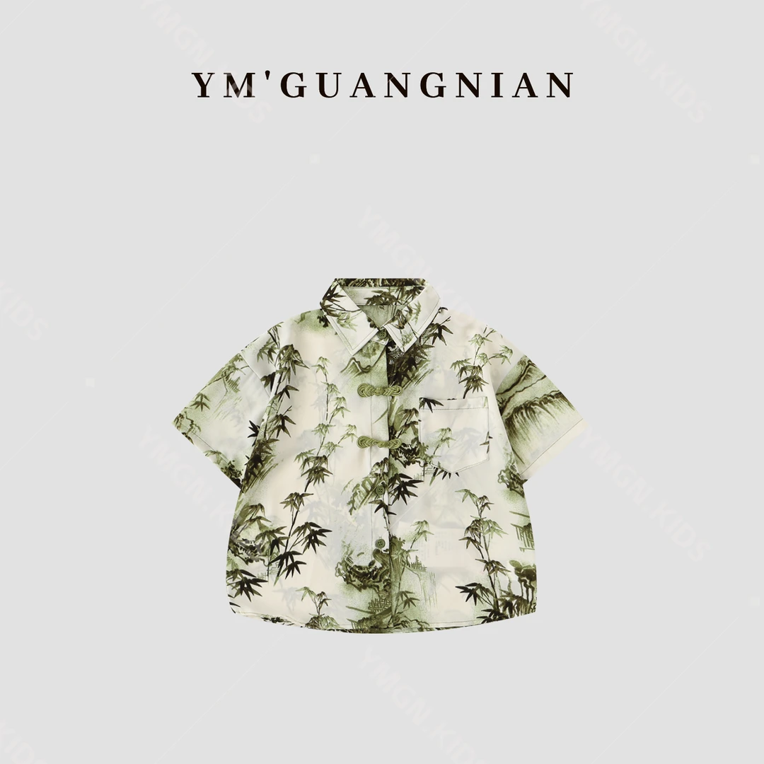 【幼棉光年】夏款时尚休闲重工品牌百搭儿童男童百搭衬衫  W-121382